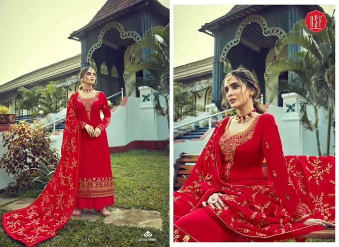 Rsf Ozas Designer Heavy Exclusive Wedding Wear Georgette Heavy Salwar Suits Collection
