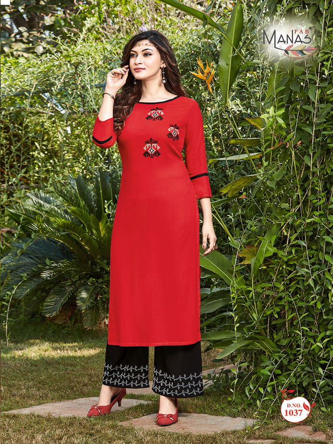 Manas Anishka 5 Latest fancy Designer Ethnic Wear Rayon Kurti With Bottom Collection
