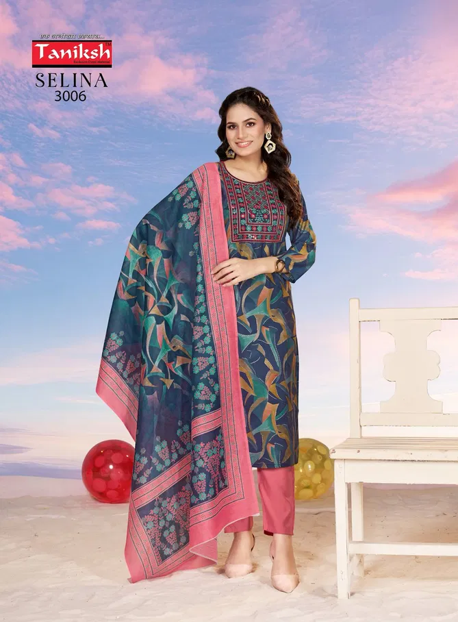 Selina Vol 3 By Taniksh Muslin Printed Kurti With Bottom Dupatta Orders In India