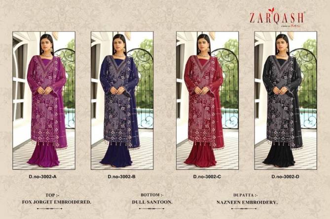 Zarqash Z 3002 Festive Wear Wholesale Georgette Pakistani Suit Catalog