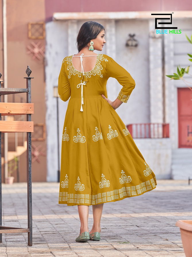 Blue Hills Colors Vol 1 Ethnic Wear Wholesale Printed Anarkali Long Kurti Catalog