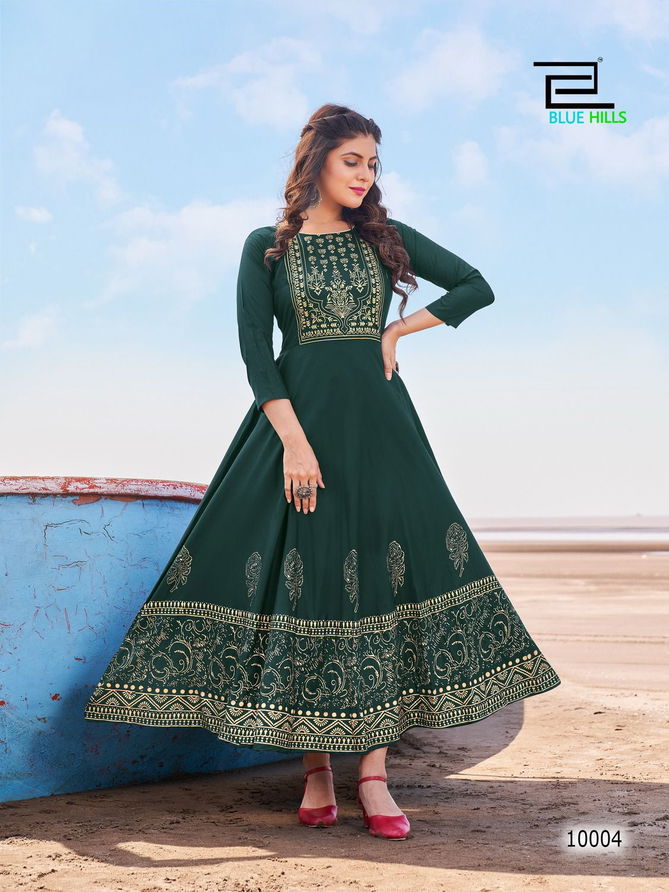 Blue Hills Poshak Vol 10 Fancy Ethnic Wear Wholesale Anarkali Kurti Catalog