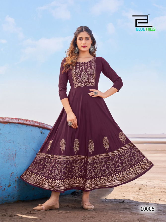 Blue Hills Poshak Vol 10 Fancy Ethnic Wear Wholesale Anarkali Kurti Catalog