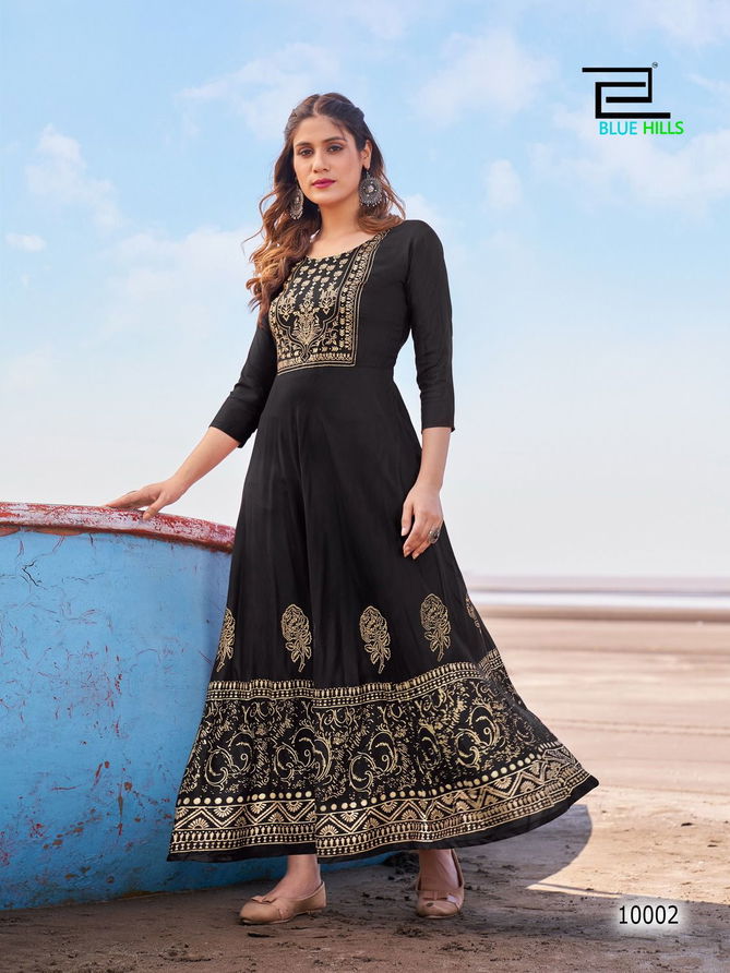 Blue Hills Poshak Vol 10 Fancy Ethnic Wear Wholesale Anarkali Kurti Catalog