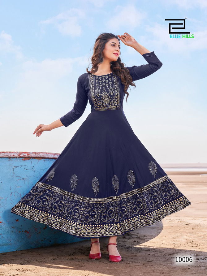 Blue Hills Poshak Vol 10 Fancy Ethnic Wear Wholesale Anarkali Kurti Catalog