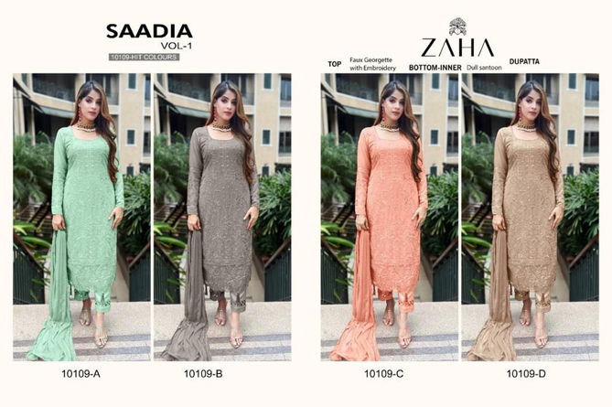 Zaha Saadia Vol 1 Wholesale Georgette Pakistani Suit