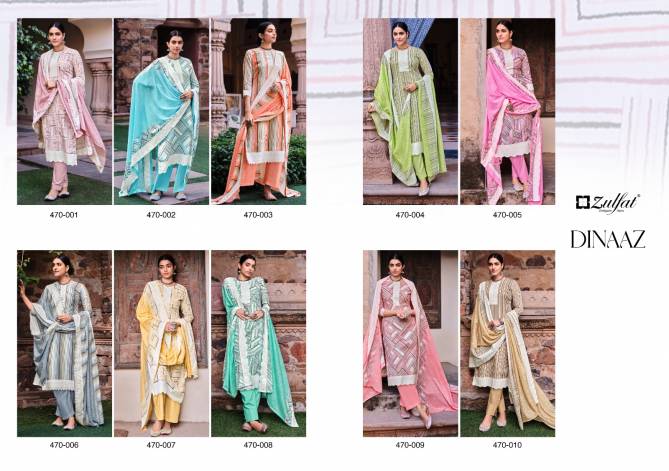 Zulfat Dinaaz Wholesale Printed Cotton Dress Material Catalog