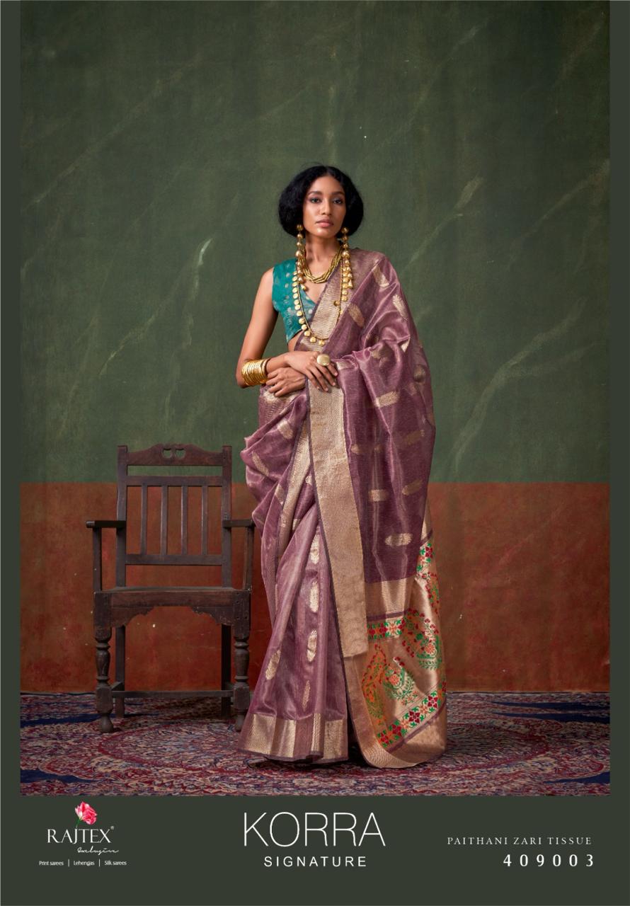 Korra Signature By Rajtex Paithani Zari Tissue Saree Suppliers In India