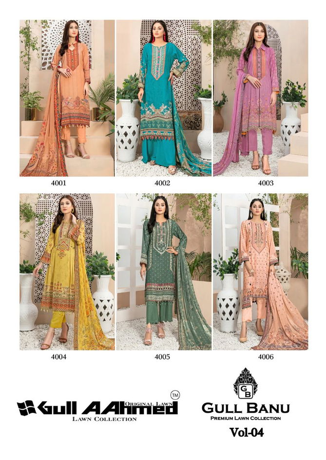 Gull Ahmed Gull Banu Vol 4 Wholesale Karachi Cotton Dress Material 