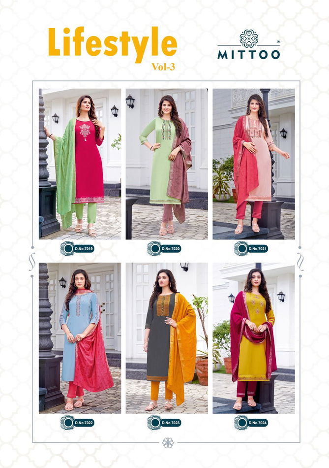 Mittoo Lifestyle Vol 3 Wholesale Designer Readymade Salwar Suit 