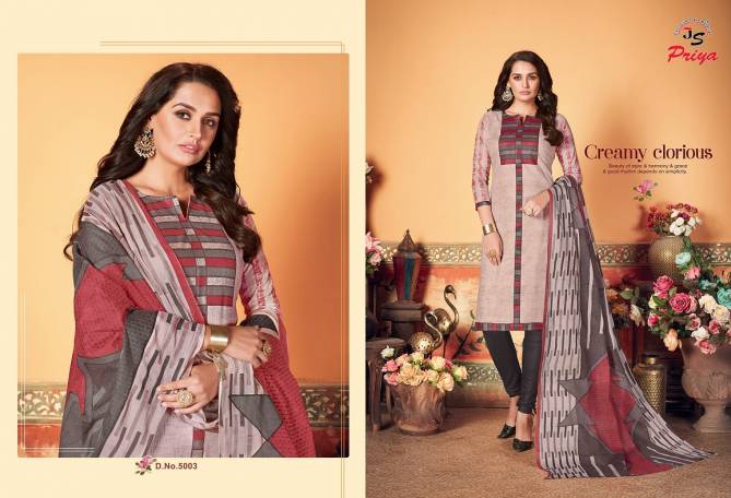 JS Priyalaxmi 5 Latest Collection Of Designer Printed Pure Cotton Dress Material 
