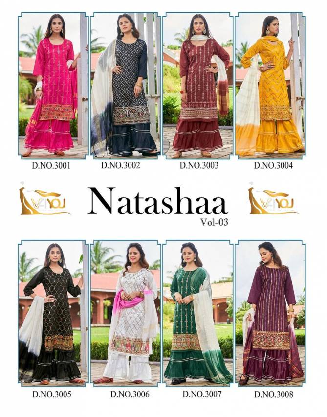 V4you Natashaa Vol 3 Ethnic Wear Wholesale Sharara Suits