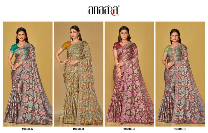 Anaara 19000 Hit Colours By Tathastu Printed Organza Saree Wholesale Online