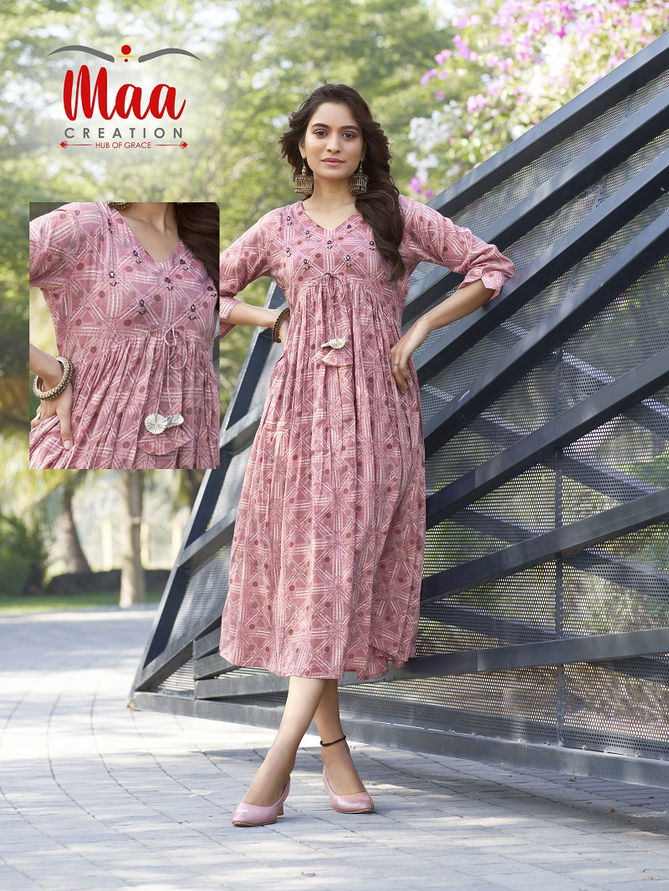 Maa Alia Size Set Wholesale Cotton Designer Kurtis Catalog