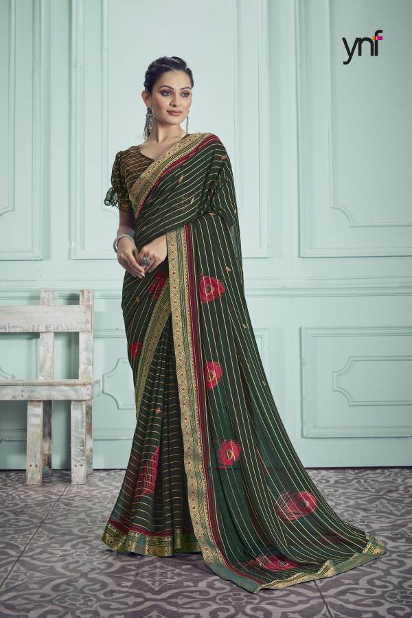 Ynf Morpankh Banaras Fancy Party Wear Georgette Designer Saree Collection