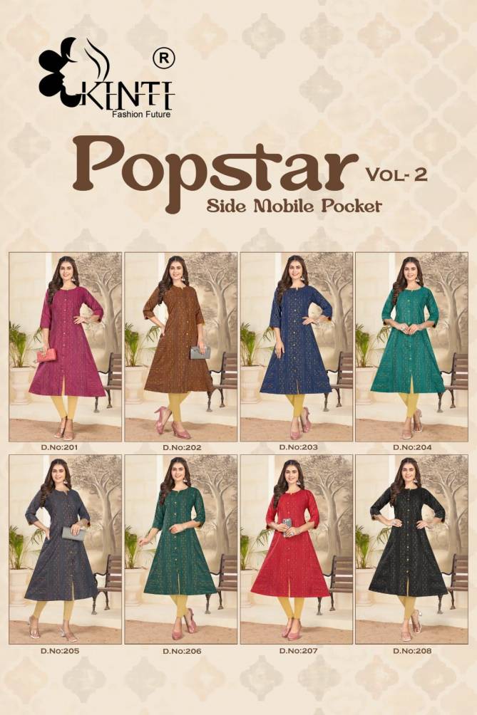 Kinti Popstar Vol 2 Wholesale Printed Designer Kurti Catalog