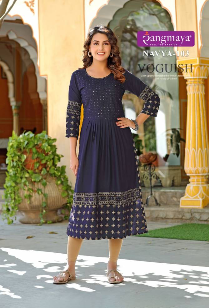 Rangmaya Navya Fancy Designer Wholesale Party Wear Kurtis