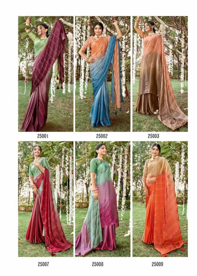Kashvi Roohi Satin Plain Wholesale Party Wear Saree Catalog