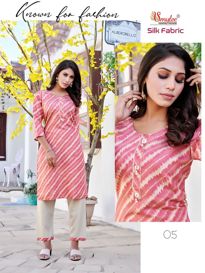 Smylee Silk Fabric Wholesale Printed Kurti With Bottom Catalog