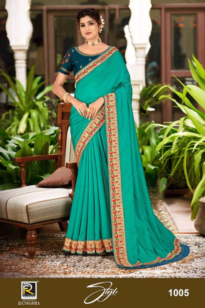Ronisha Style Designer Art Silk Wholesale Designer Sarees Catalog