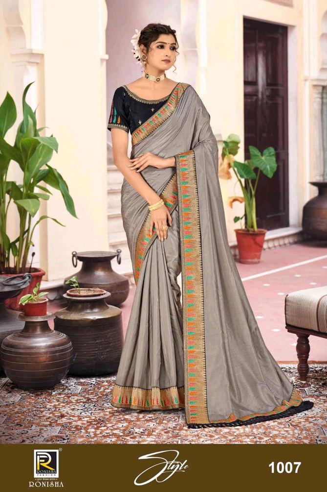 Ronisha Style Designer Art Silk Wholesale Designer Sarees Catalog