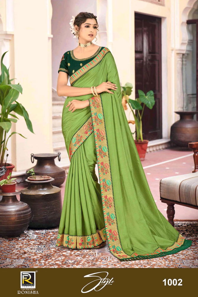 Ronisha Style Designer Art Silk Wholesale Designer Sarees Catalog