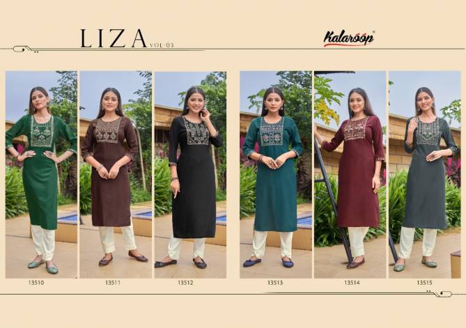 Kalaroop Liza Vol 3 Ethnic Wear Wholesale Designer Kurtis Catalog