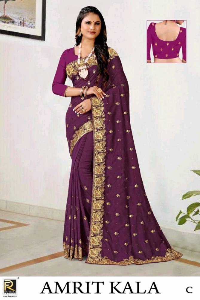 Ronisha Amrit Kala Colors Wholesale Pure Silk Sarees Catalog