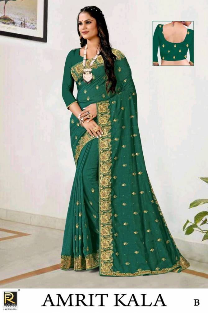 Ronisha Amrit Kala Colors Wholesale Pure Silk Sarees Catalog