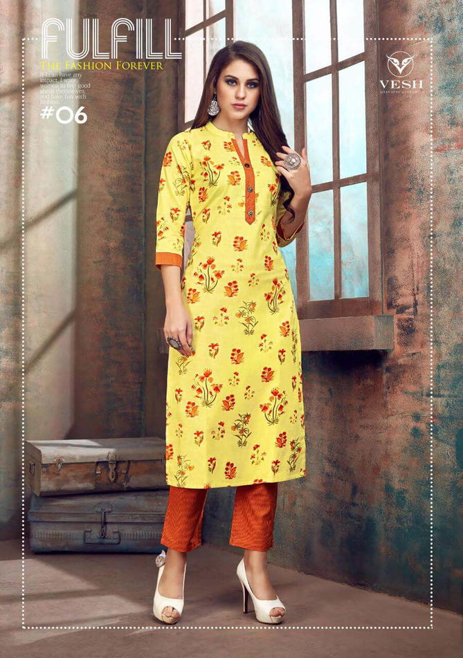 Vesh Veronica 001-008 Wholesale Printed Kurtis Catalog