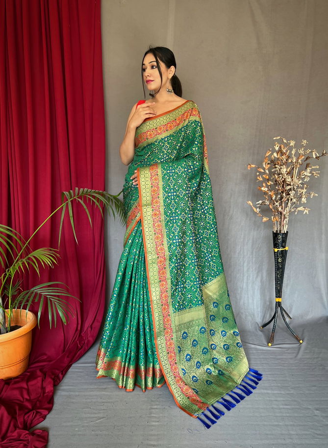 Bandhej Ptola 2 Colors Pure Silk Sarees Catalog