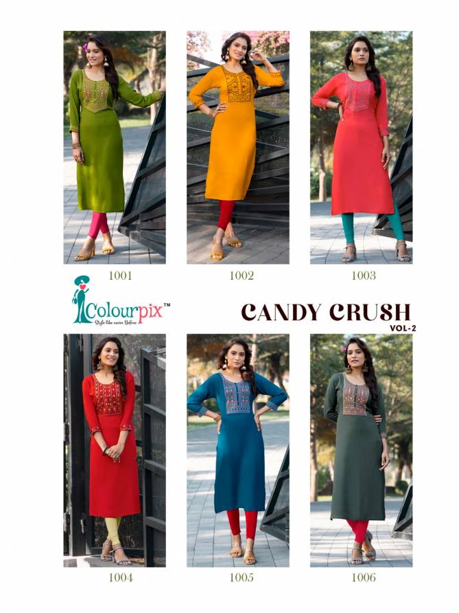 Candy Crush Vol 2 By Colourpix Embroidery Kurtis Catalog