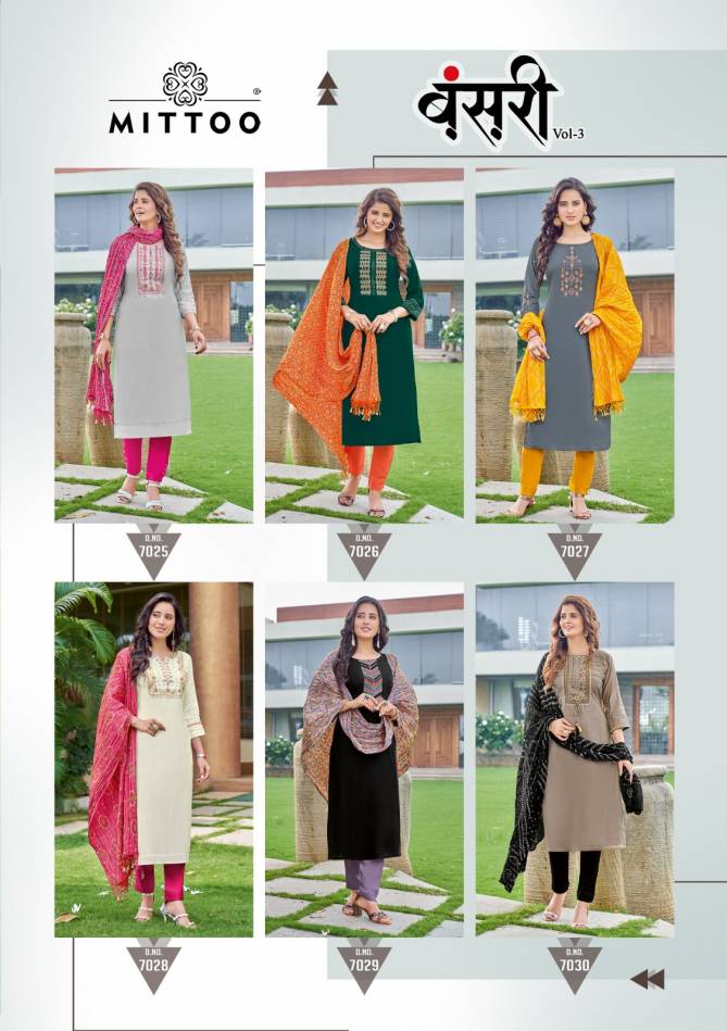 Bansri Vol 3 By Mittoo Designer Salwar Suits Catalog