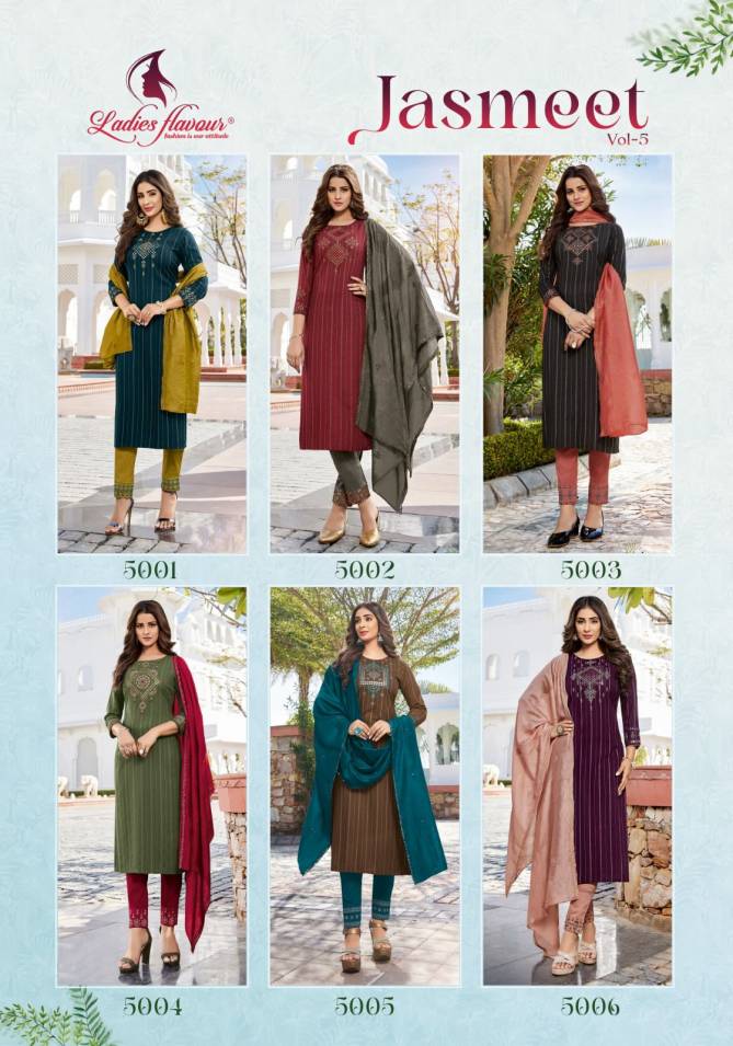 Jasmeet Vol 5 By Ladies Flavour Salwar Suits Readymade Catalog