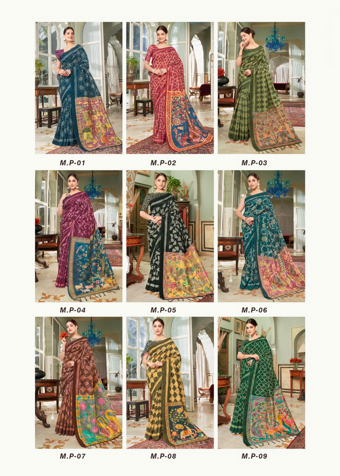 Madhubani By Shreyans MP-01 To MP-09 Printed Saree Catalog