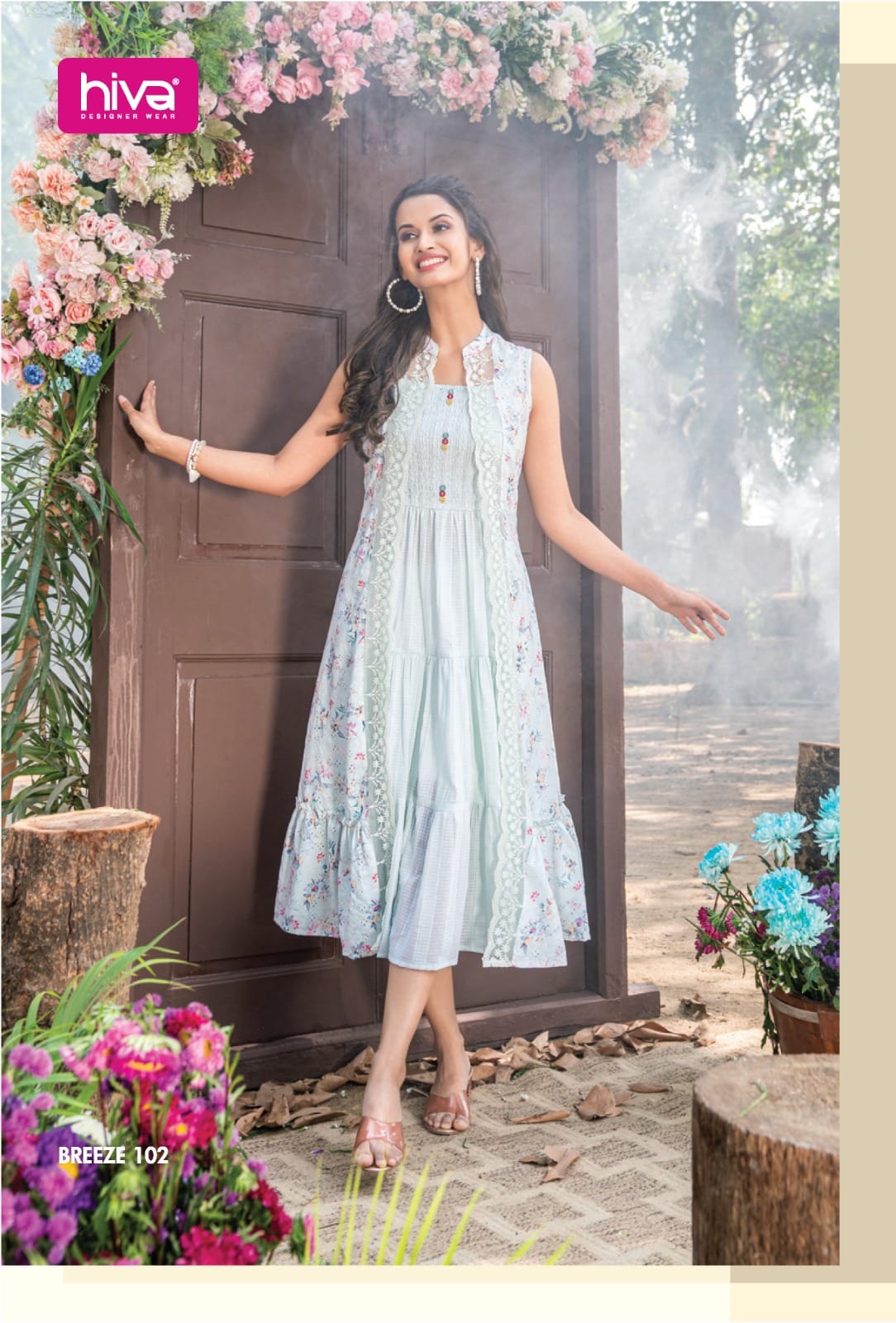 Breeze By Hiva Size Set Designer Kurti With Jacket Catalog