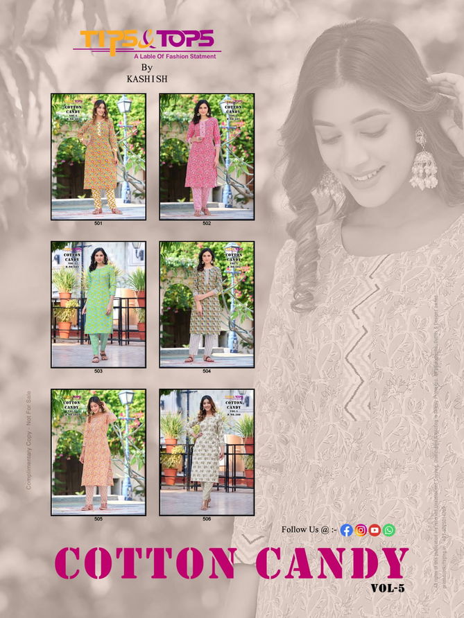 Cotton Candy Vol 5 By Tips And Tops Printed Kurti With Bottom Catalog