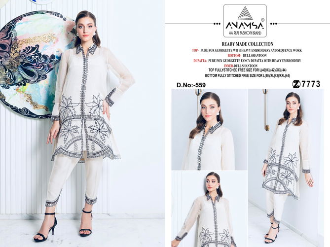 Anamsa 559 Faux Georgette Pakistani Suit Suppliers In India