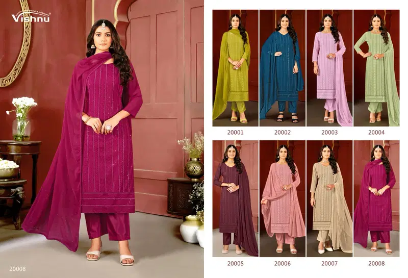 Lucknowi Vol 7 By Vishnu Fox Georgette Dress Material Exporters In India