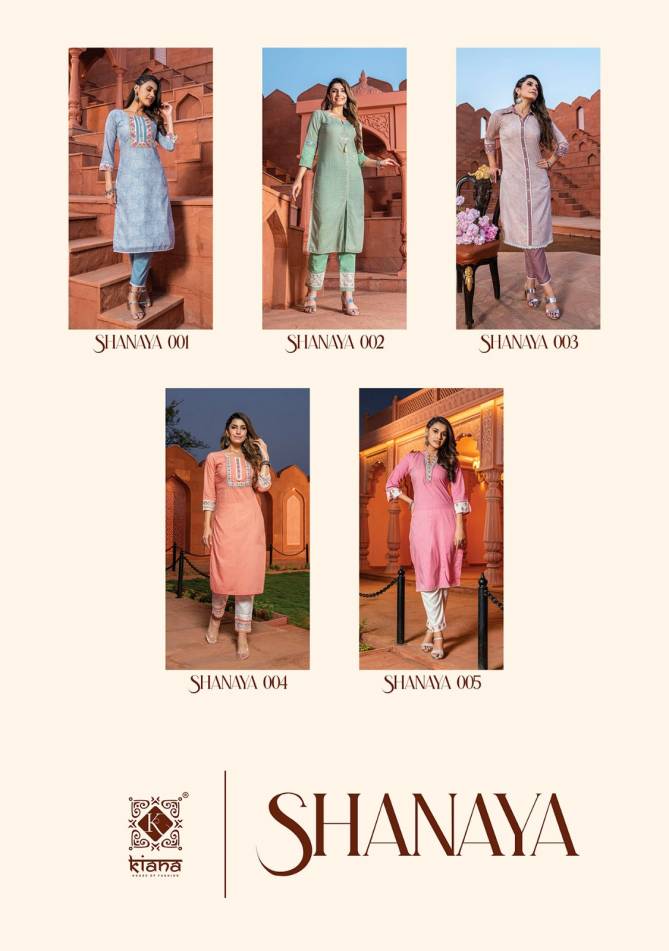 Shanaya By Kiana 001-005 Kurti With Bottom Catalog