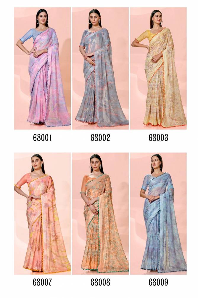 Aurika By Kashvi 68001-68010 Printed Sarees Catalog