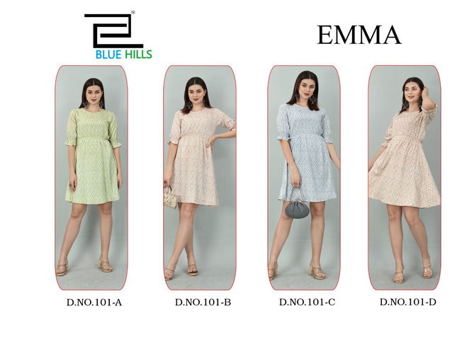 Emma By Blue Hills 101-A To D Tunic Party Wear Kurtis Catalog