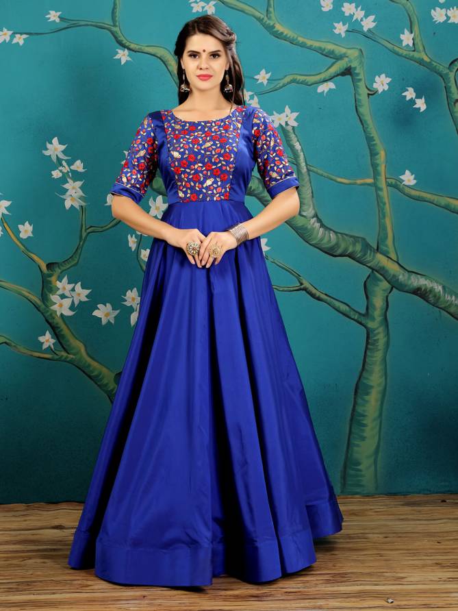 Libaaz Latest Fancy Taffeta Silk, Twirl Silk With Embroidery And Digital Printed Gown Collection 