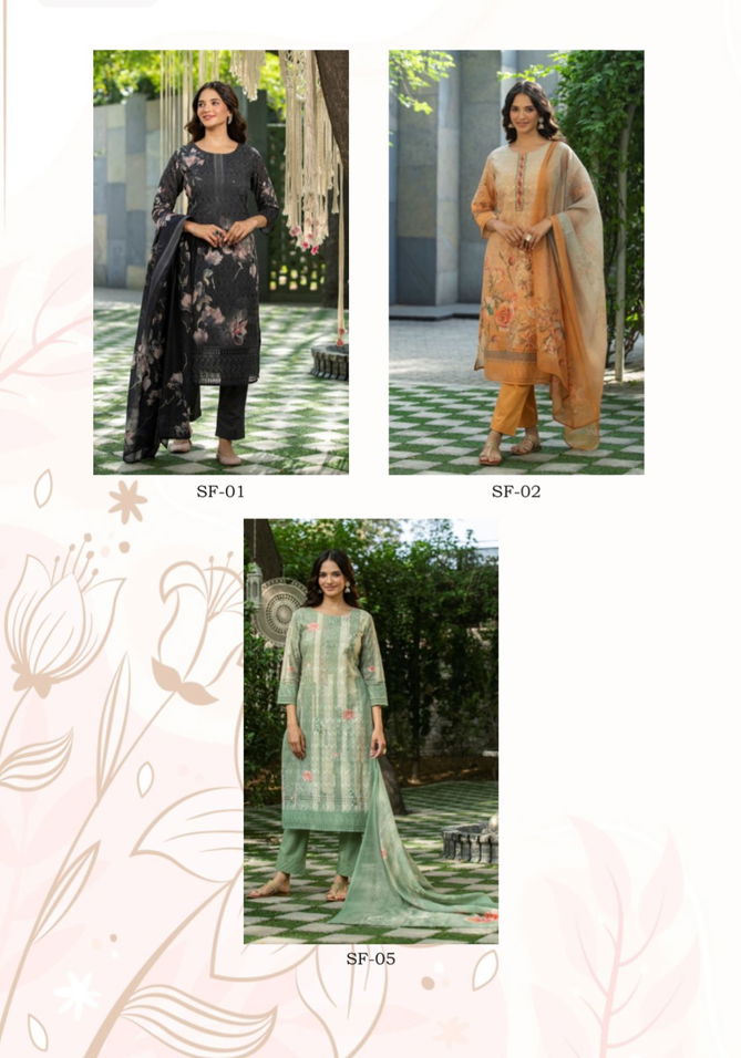 Schiffli By S4u SF-01 To 05 Readymade Cotton Salwar Suits Catalog