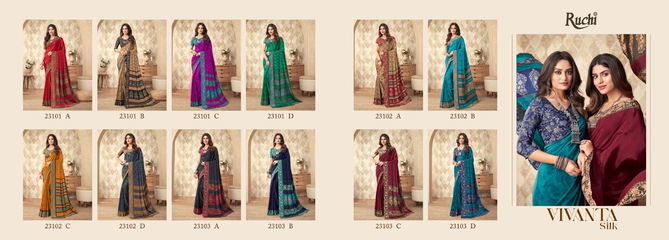 Vivanta Silk 20 By Ruchi Daily Wear Sarees Catalog