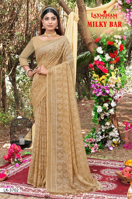 Laxminam Milky Bar By Kalista Daily Wear Sarees Catalog