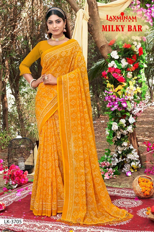 Laxminam Milky Bar By Kalista Daily Wear Sarees Catalog