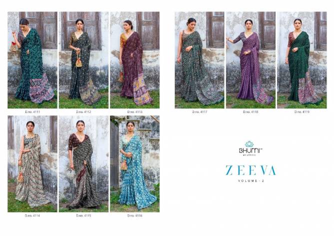 Zeeva Vol 2 By Bhumi Party Wear Sarees Catalog