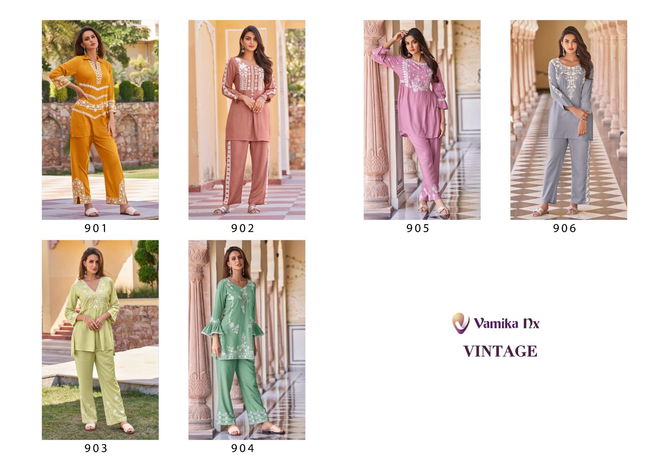 Vintage By Vamika Nx 901-906 Western Ladies Top With Bottom Catalog