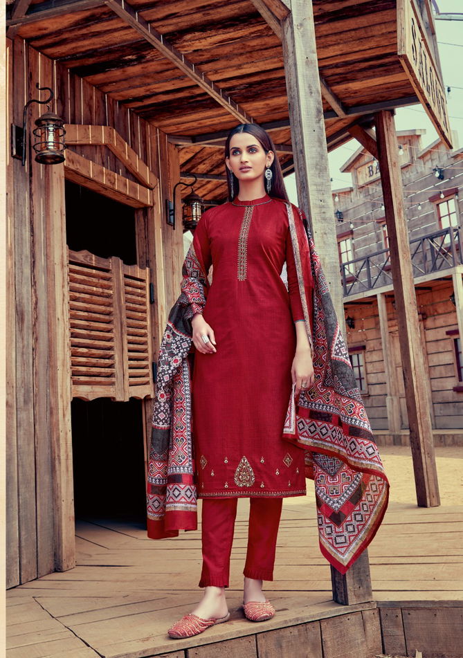 Vastu Jamdani 1 Fancy Casual Wear Pure Lawn Cotton Printed Neck Work And Daman Work Designer Dress Material Collection
